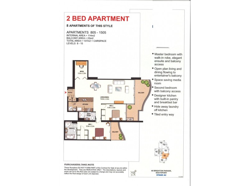 1005/4 Como Crescent, Southport QLD 4215 Floorplan