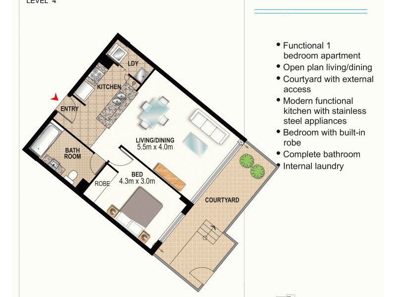 413/2 Aqua Street, Southport QLD 4215 Floorplan
