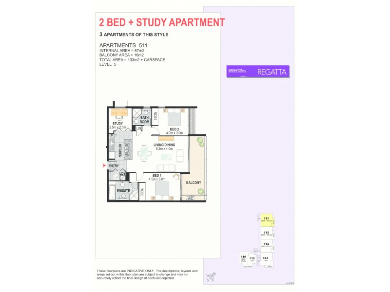 511/6 Aqua Street, Southport QLD 4215 Floorplan