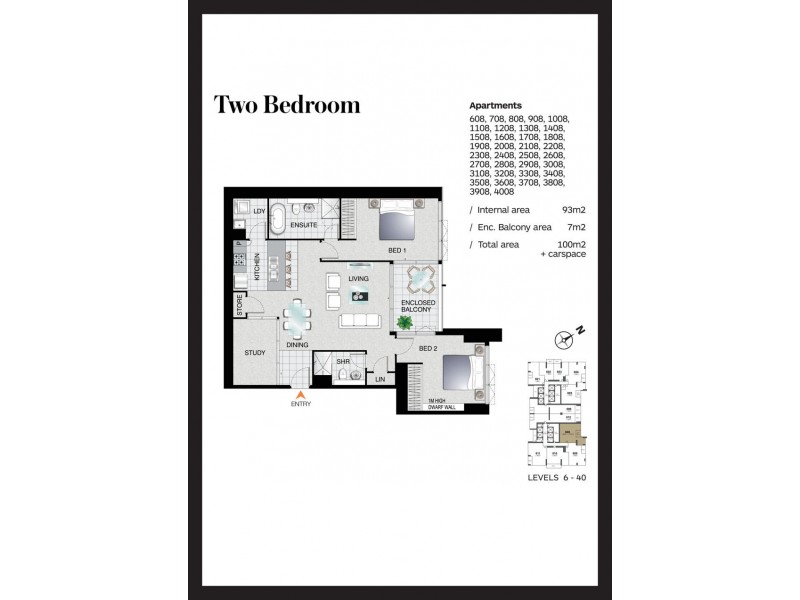 2008/2 Como Crescent, Southport QLD 4215 Floorplan