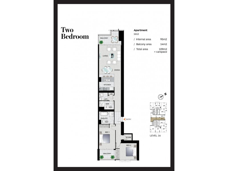 3012/2 Como Crescent, Southport QLD 4215 Floorplan
