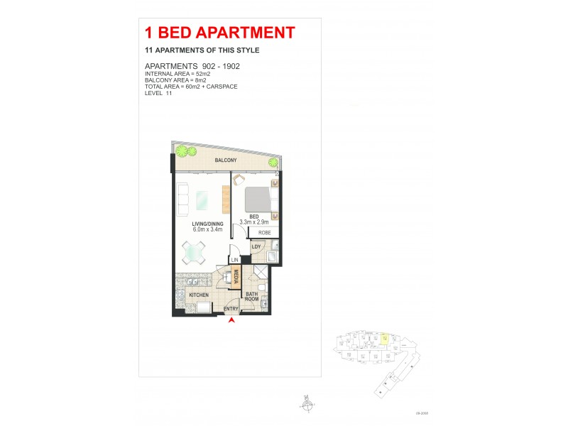 1902/2 Aqua Street, Southport QLD 4215 Floorplan