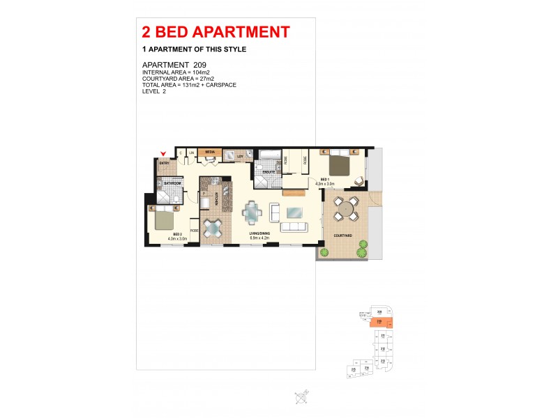 209/1 Aqua Street, Southport QLD 4215 Floorplan