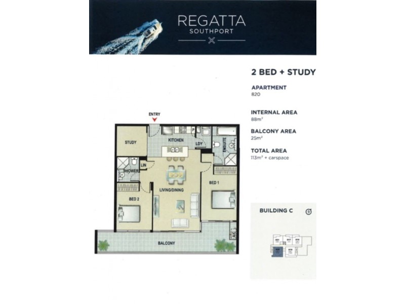 820/6 Aqua Street, Southport QLD 4215 Floorplan