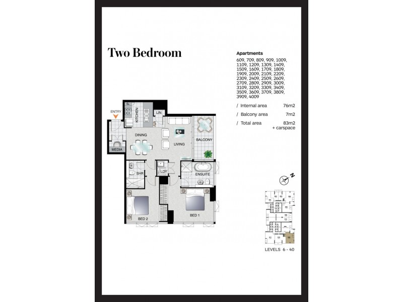 3009/2 Como Crescent, Southport QLD 4215 Floorplan