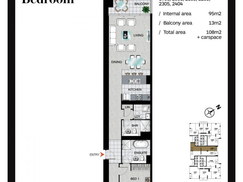2105/2 Como Crescent, Southport QLD 4215 Floorplan