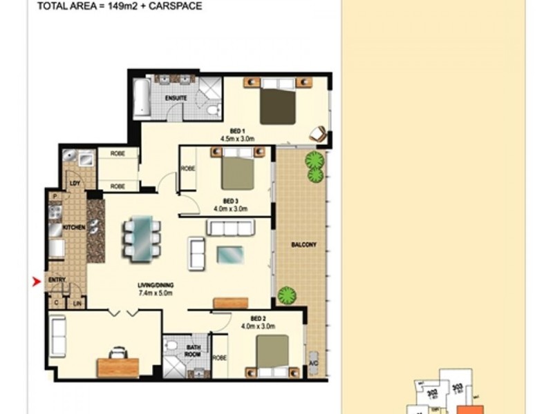 404/1 Aqua Street, Southport QLD 4215 Floorplan