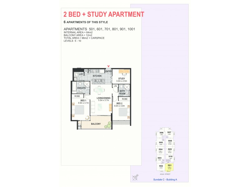 1001/6 Aqua Street, Southport QLD 4215 Floorplan