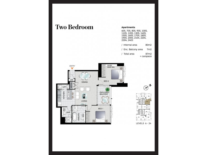 605/2 Como Crescent, Southport QLD 4215 Floorplan