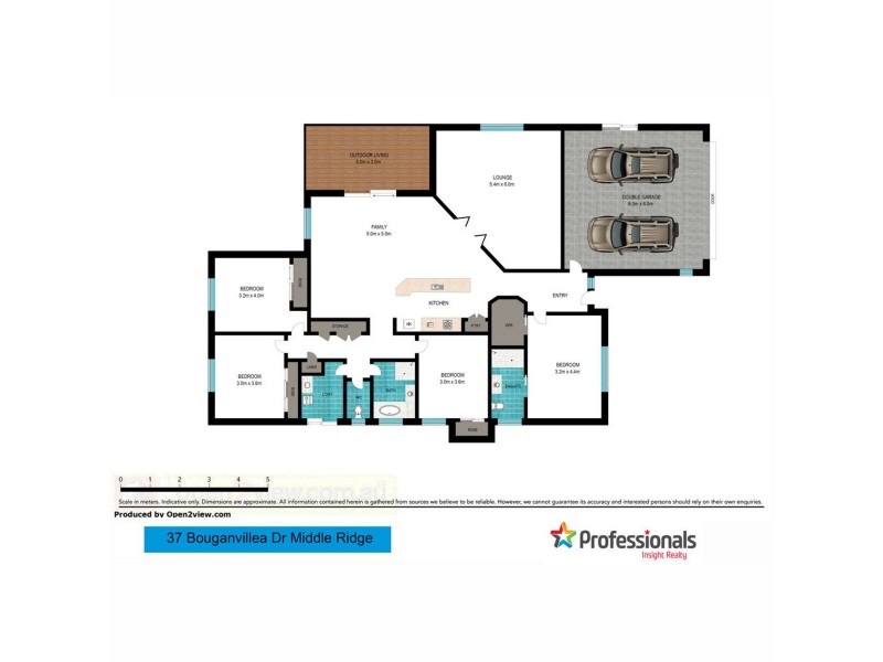37 Bouganvillea Drive, Middle Ridge QLD 4350 Floorplan