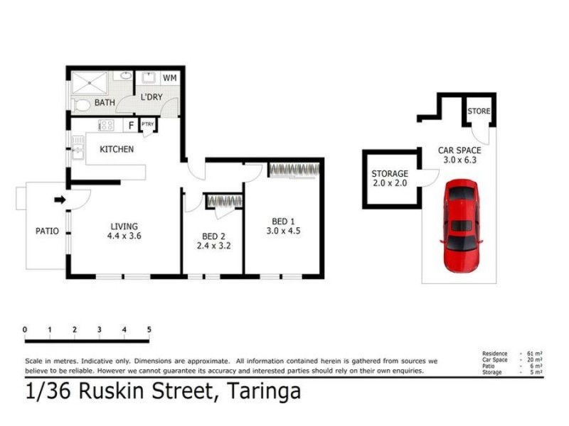 1/36 Ruskin Street, Taringa QLD 4068 Floorplan