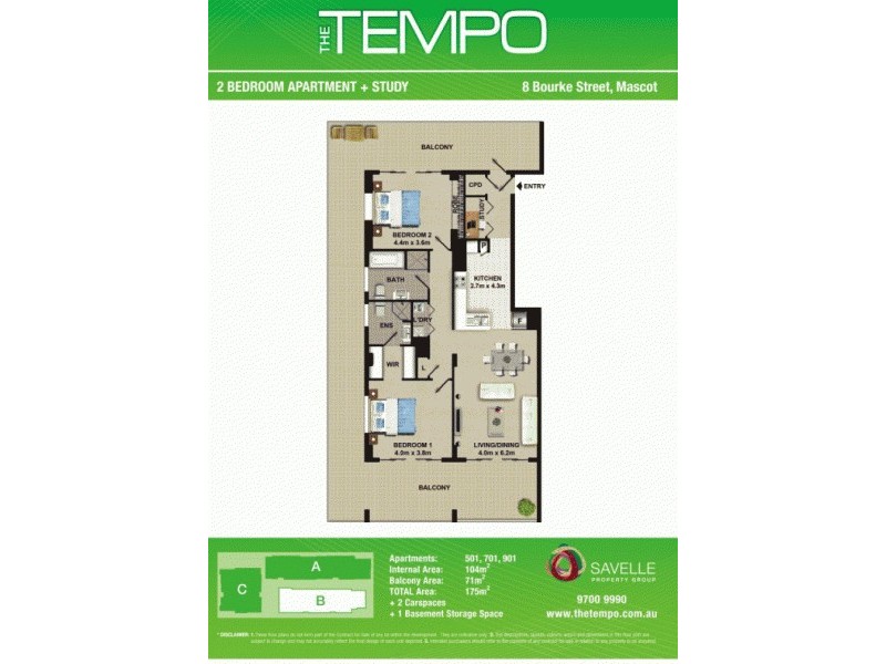 501B, 8 Bourke Street,, Mascot NSW 2020 Floorplan