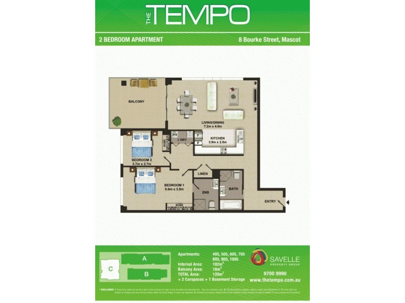 505C/ 8 Bourke Street, Mascot NSW 2020 Floorplan