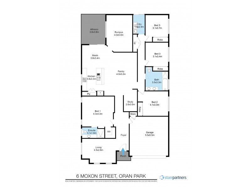 6 Moxon Street, Oran Park NSW 2570 Floorplan