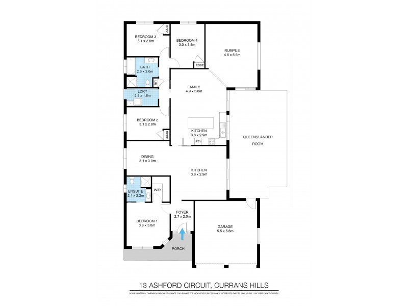 13 Ashford Cct, Currans Hill NSW 2567 Floorplan
