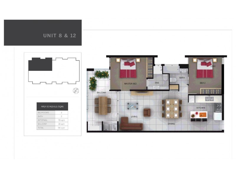 8/40 Gilbey Lane, New Farm QLD 4005 Floorplan