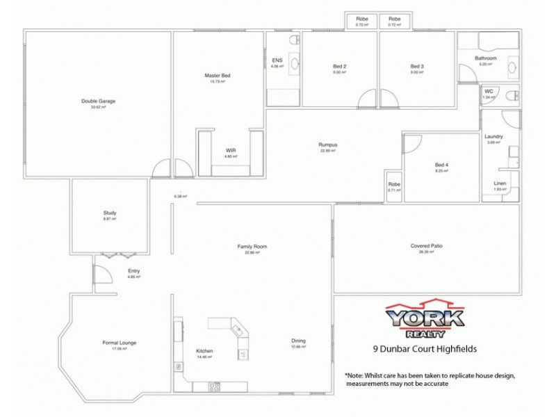 9 Dunbar Court, Highfields QLD 4352 Floorplan