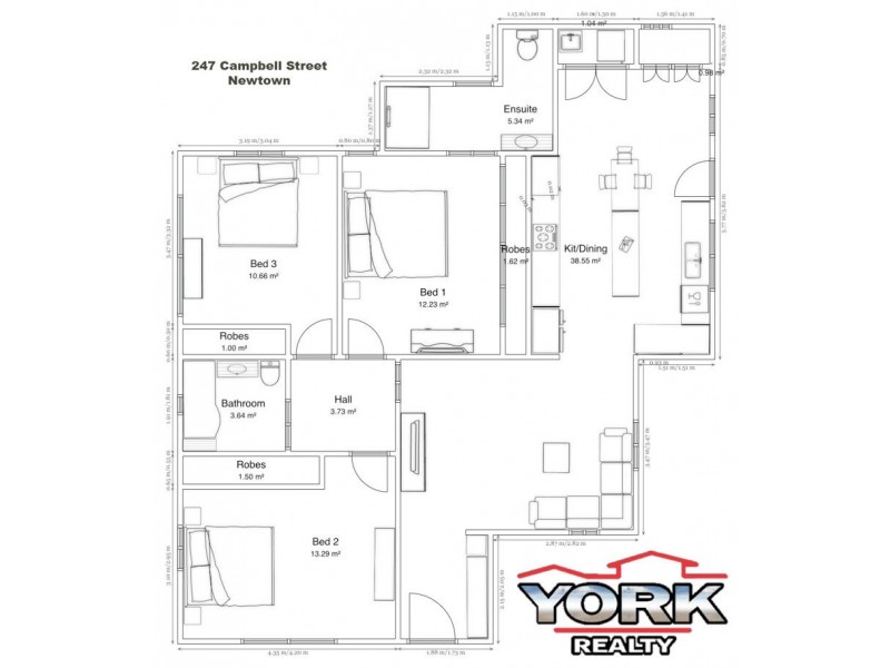 247 Campbell Street, Newtown QLD 4350 Floorplan
