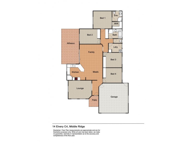 14 Elvery Court, Middle Ridge QLD 4350 Floorplan
