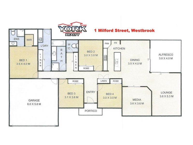 1 Milford Street, Westbrook QLD 4350 Floorplan