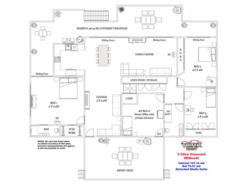 3 Clive Crescent, Withcott QLD 4352 Floorplan