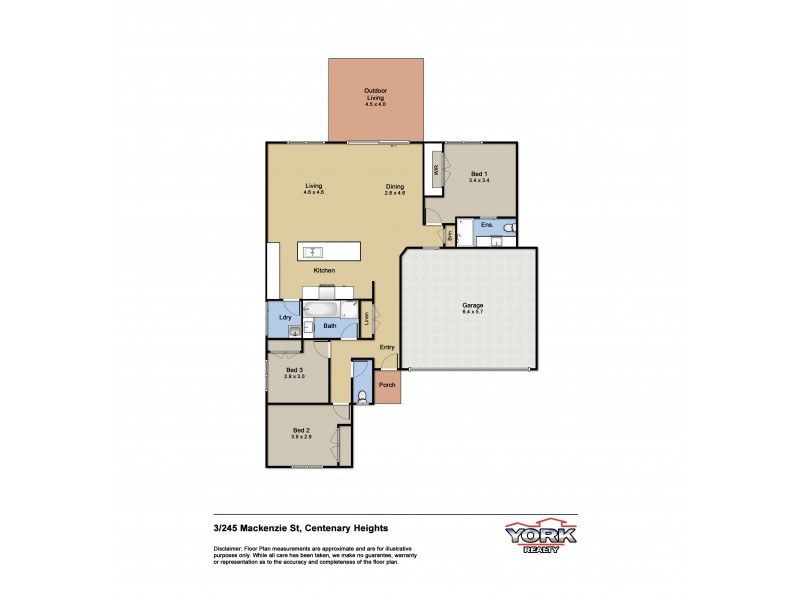 3/245 Mackenzie Street, Centenary Heights QLD 4350 Floorplan