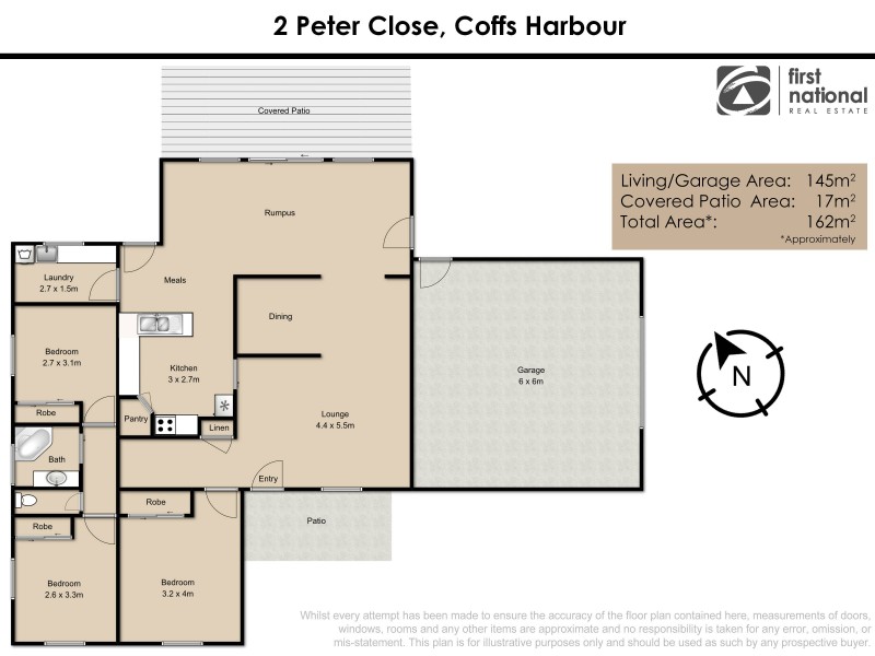 2 Peter Close, Coffs Harbour NSW 2450 Floorplan
