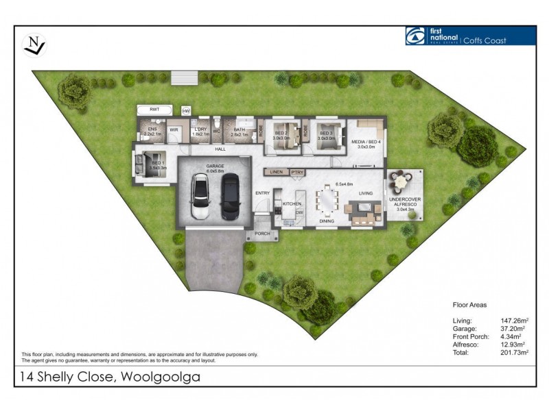 14 Shelly Close, Woolgoolga NSW 2456 Floorplan