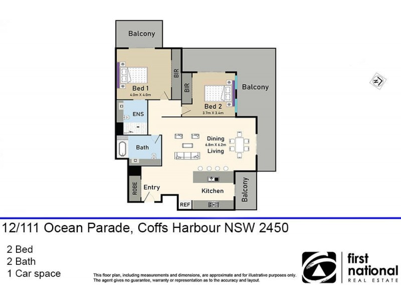 12/111 Ocean Parade, Coffs Harbour NSW 2450 Floorplan
