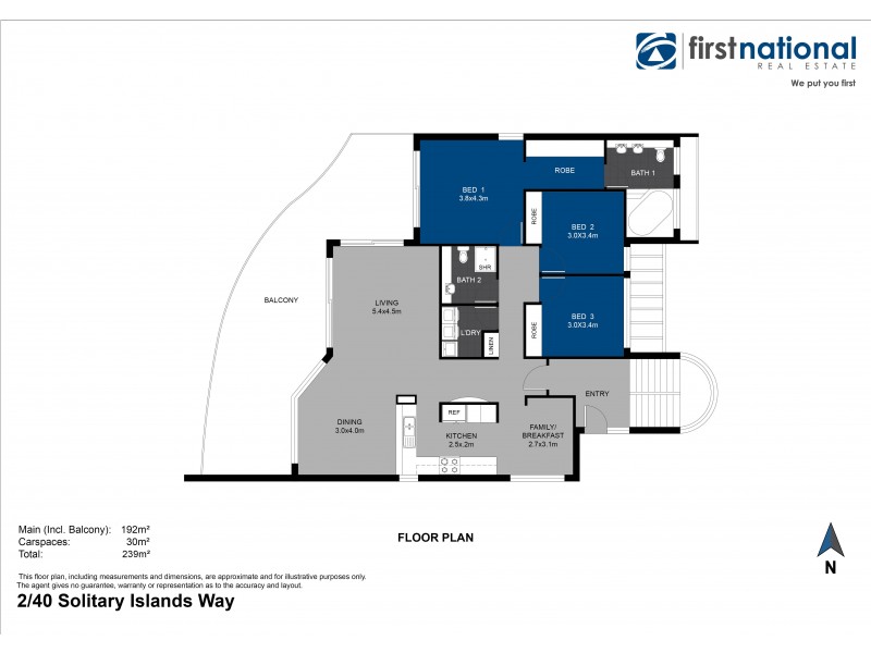 2/40 Solitary Islands Way, Sapphire Beach NSW 2450 Floorplan