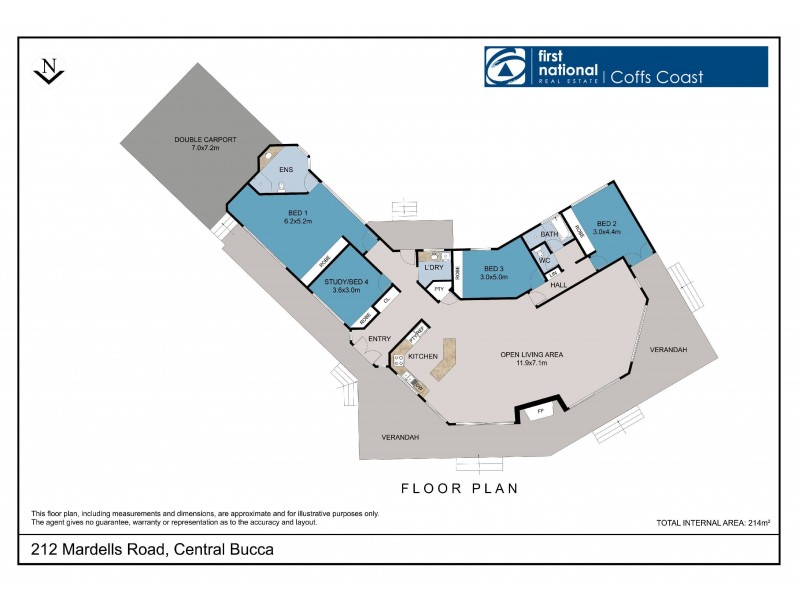 212 Mardells Road, Bucca NSW 2450 Floorplan
