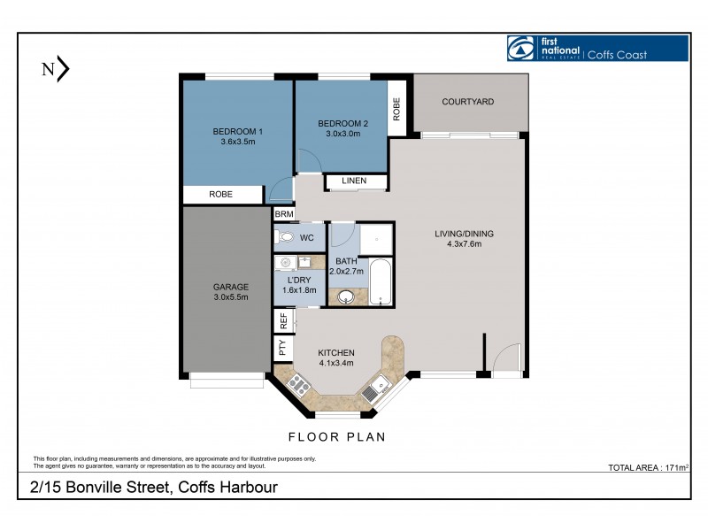2/15 Bonville Street, Coffs Harbour NSW 2450 Floorplan
