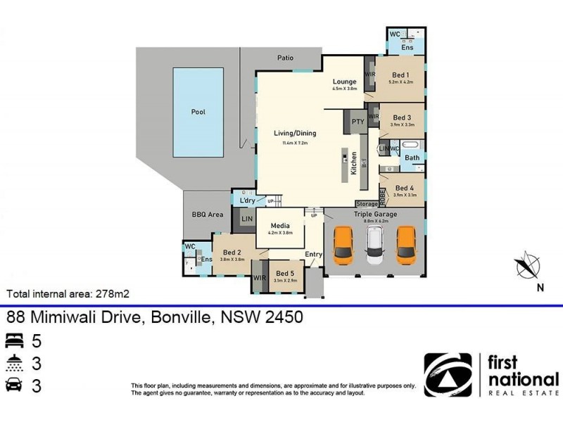 88 Mimiwali Drive, Bonville NSW 2441 Floorplan