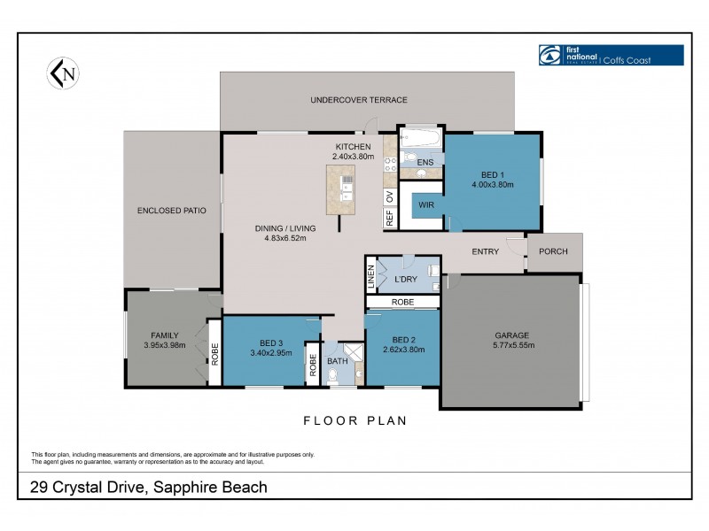 29 Crystal Drive, Sapphire Beach NSW 2450 Floorplan
