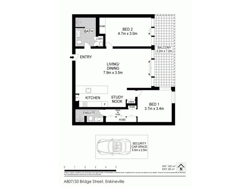 A807/33 Bridge Street, Erskineville NSW 2043 Floorplan