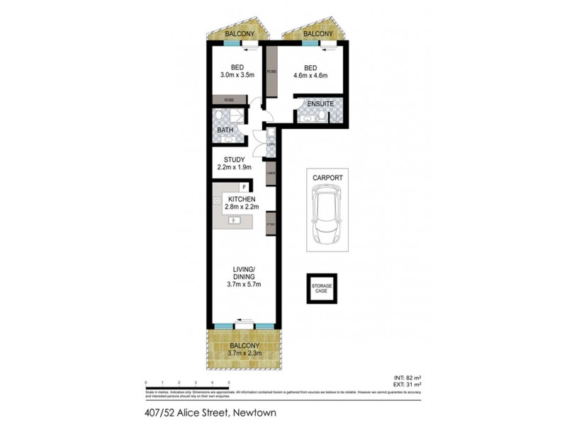 407/52 Alice St, Newtown NSW 2042 Floorplan