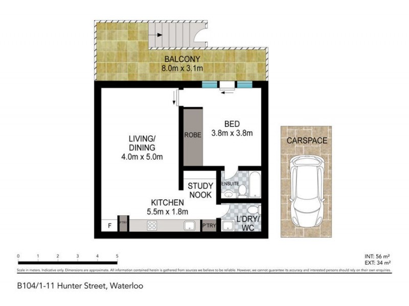 B104/1-11 Hunter Street, Waterloo NSW 2017 Floorplan