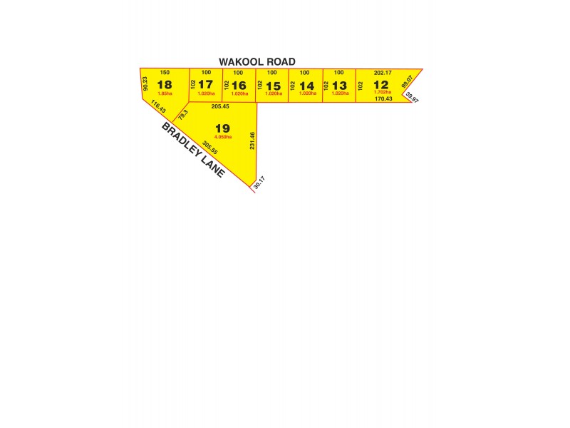 Lot 12 to 19 Wakool Rd / Bradley Lane, Deniliquin NSW 2710 Floorplan