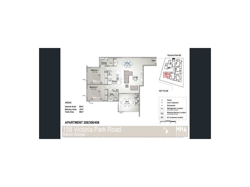 408/158 Victoria Park Road, Kelvin Grove QLD 4059 Floorplan