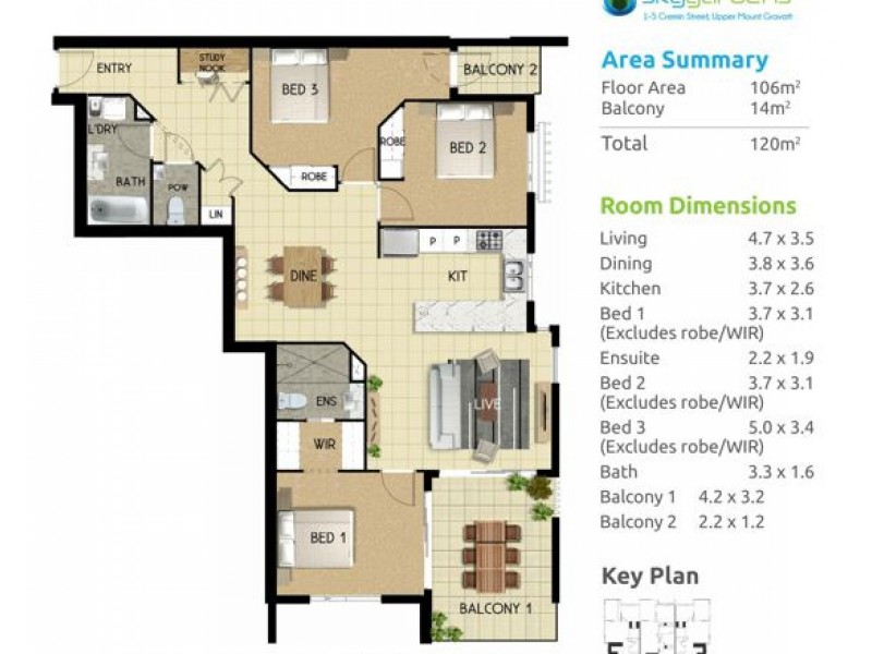 unit 2640 1-5 Cremin Street, Upper Mount Gravatt QLD 4122 Floorplan