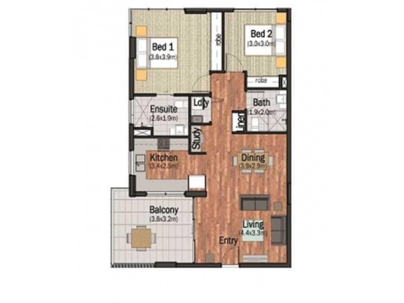 2306/42 Laver Drive, Robina QLD 4226 Floorplan