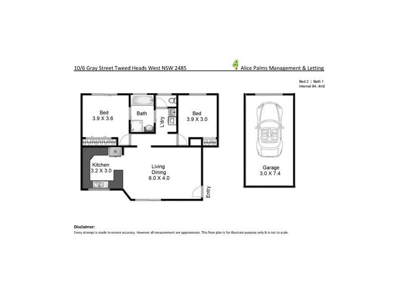 10/6 Gray Street, Tweed Heads West NSW 2485 Floorplan