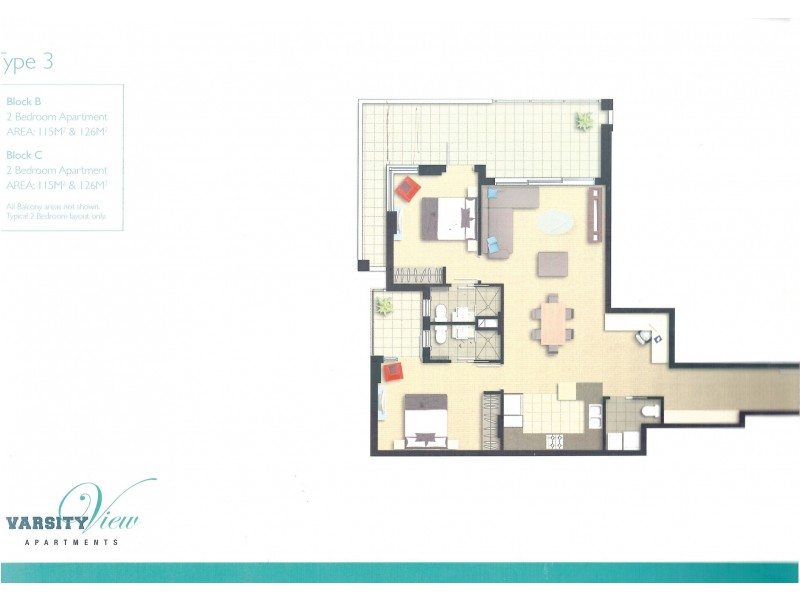 2301/12 Executive Drive, Burleigh Waters QLD 4220 Floorplan