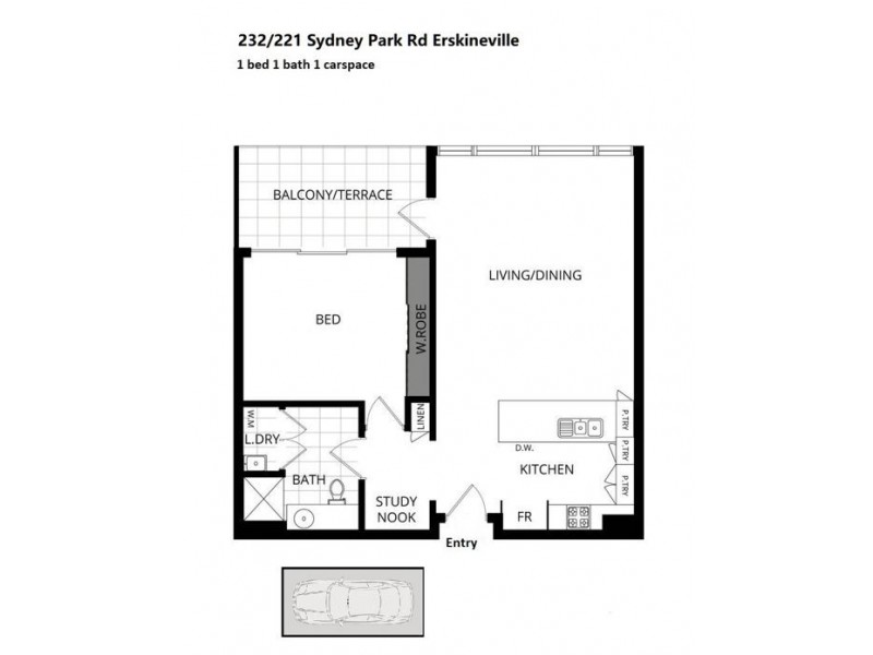 232/221 Sydney Park Road, Erskineville NSW 2043 Floorplan