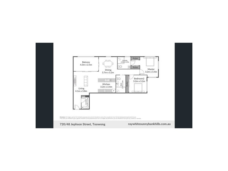 702/48 Jephson St, Toowong QLD 4066 Floorplan