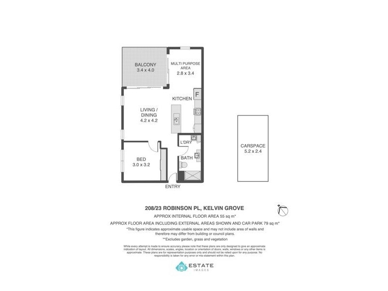 208/23 Robinson Place, Kelvin Grove QLD 4059 Floorplan