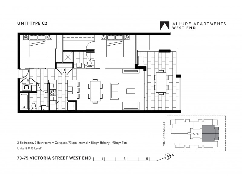 13/73-75 Victoria, West End QLD 4101 Floorplan
