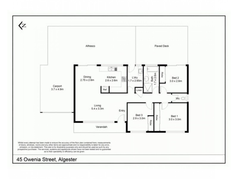45 Owenia Street, Algester QLD 4115 Floorplan