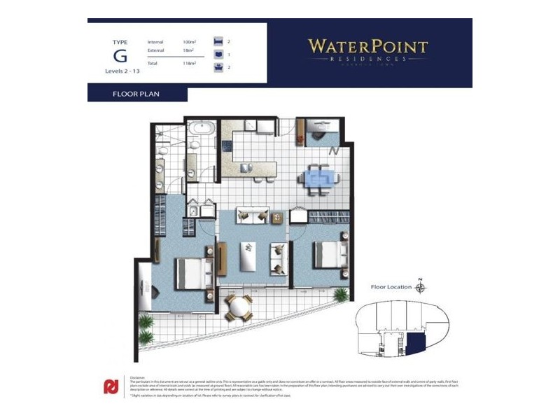 1307/5 Harbour Side Court, Biggera Waters QLD 4216 Floorplan