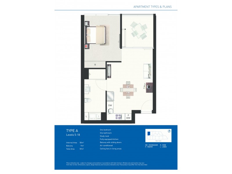 1301/348 Water Street, Fortitude Valley QLD 4006 Floorplan